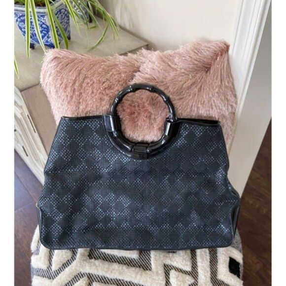 Talbots Black Woven Summer/Spring Purse - Picture 1 of 10